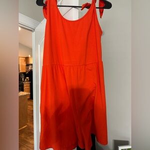 Vibrant Orange Sleeveless Dress